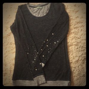 Black and grey top with sequins